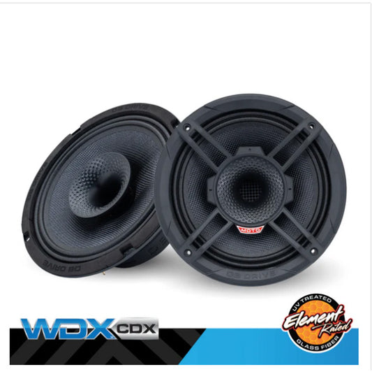 WDX8MOTO-CDX : 8 in. 2-Way Loudspeaker W/Rear Mounted Comp. Driver w/glass fiber element rated con